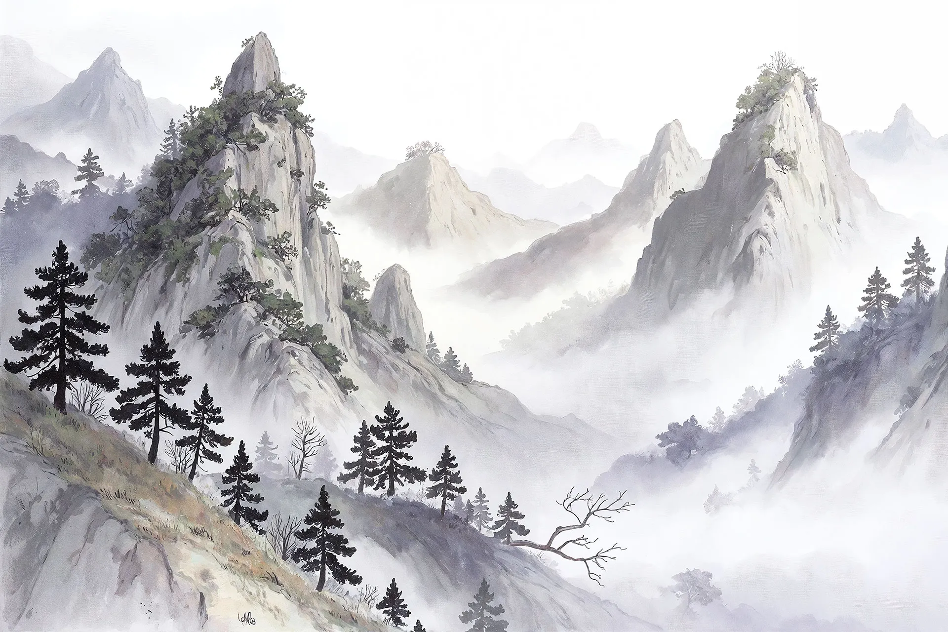 Фотошпалери боку звернено гори