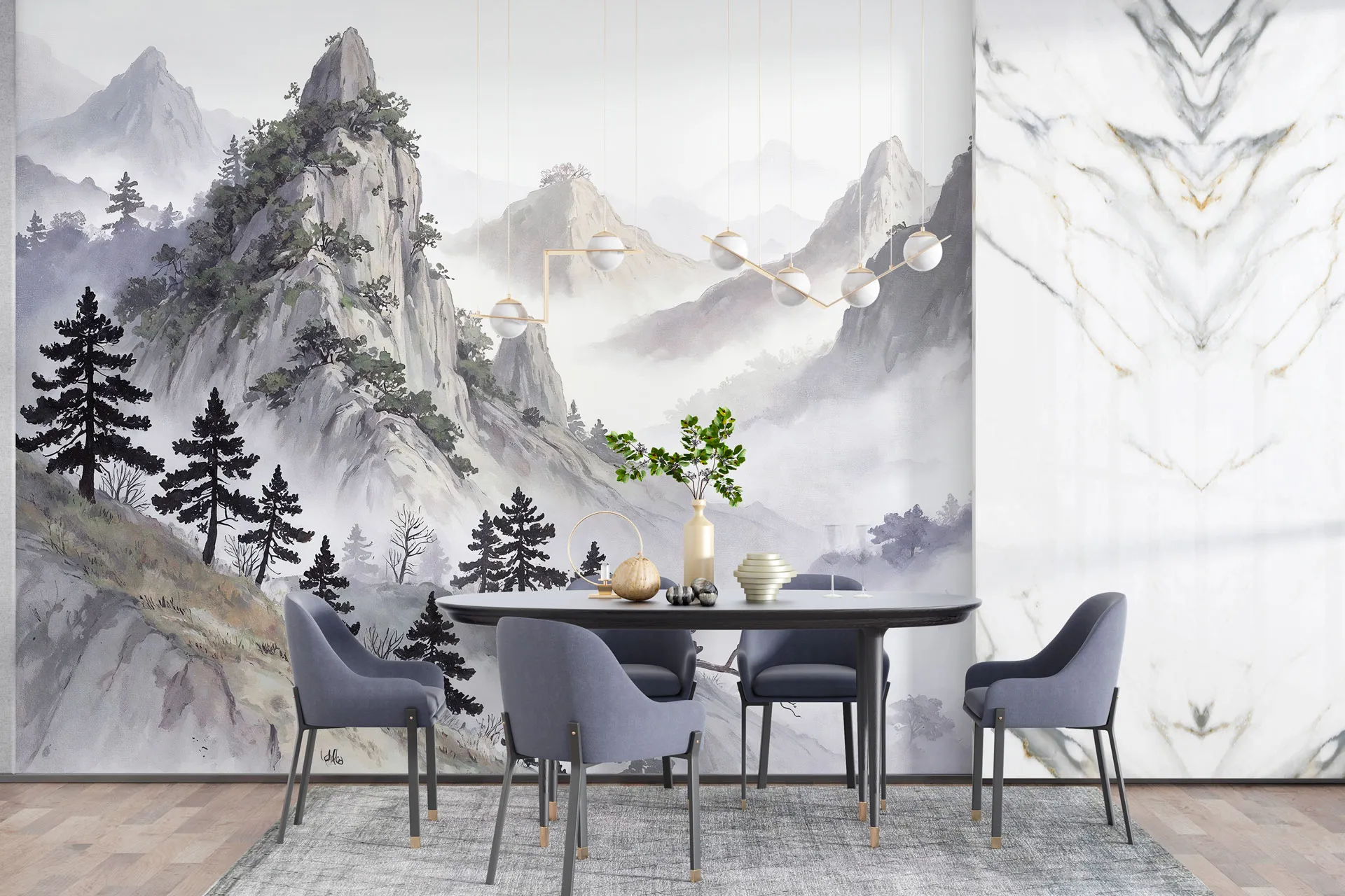 Фотошпалери боку звернено гори