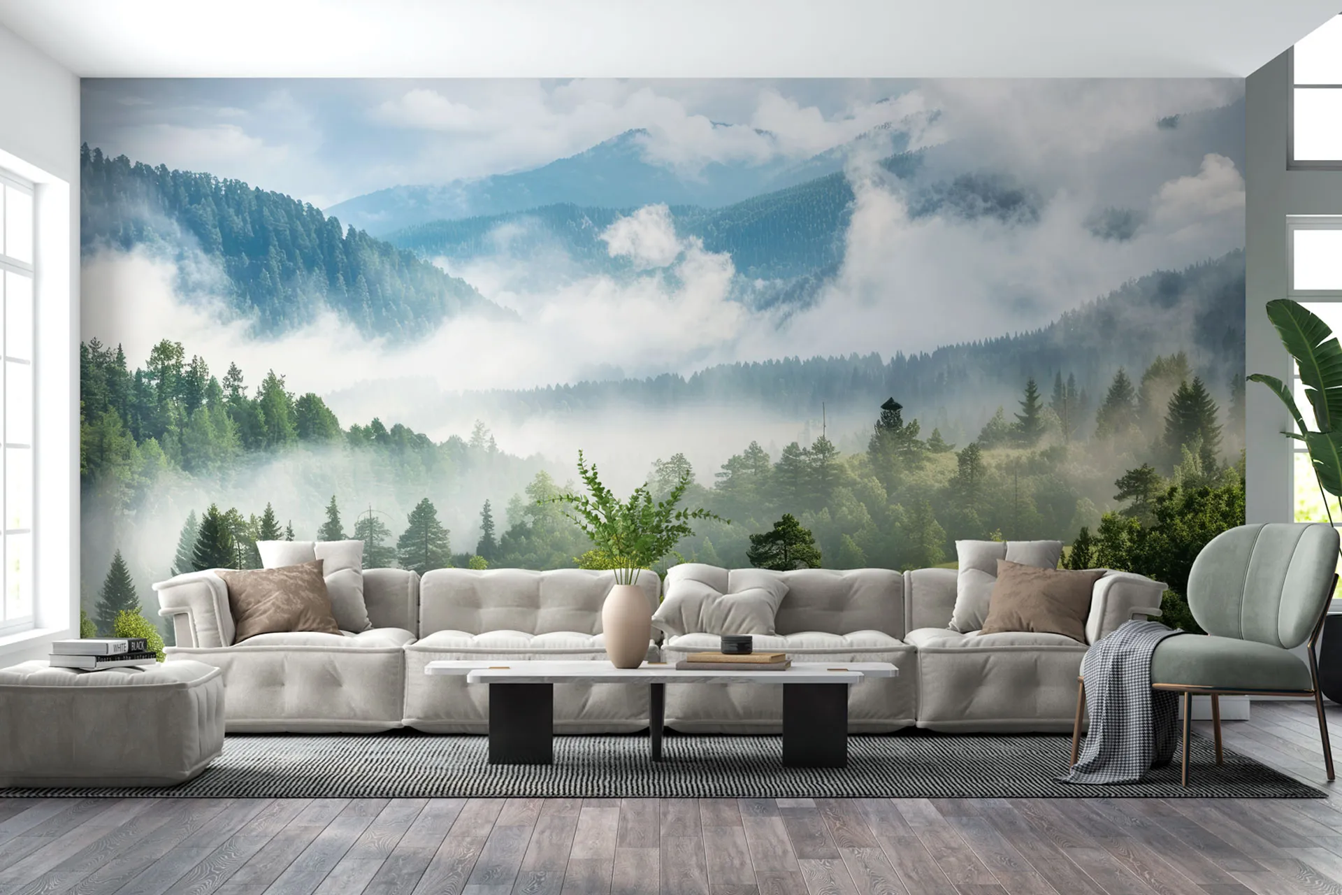 Фотошпалери туман у горах