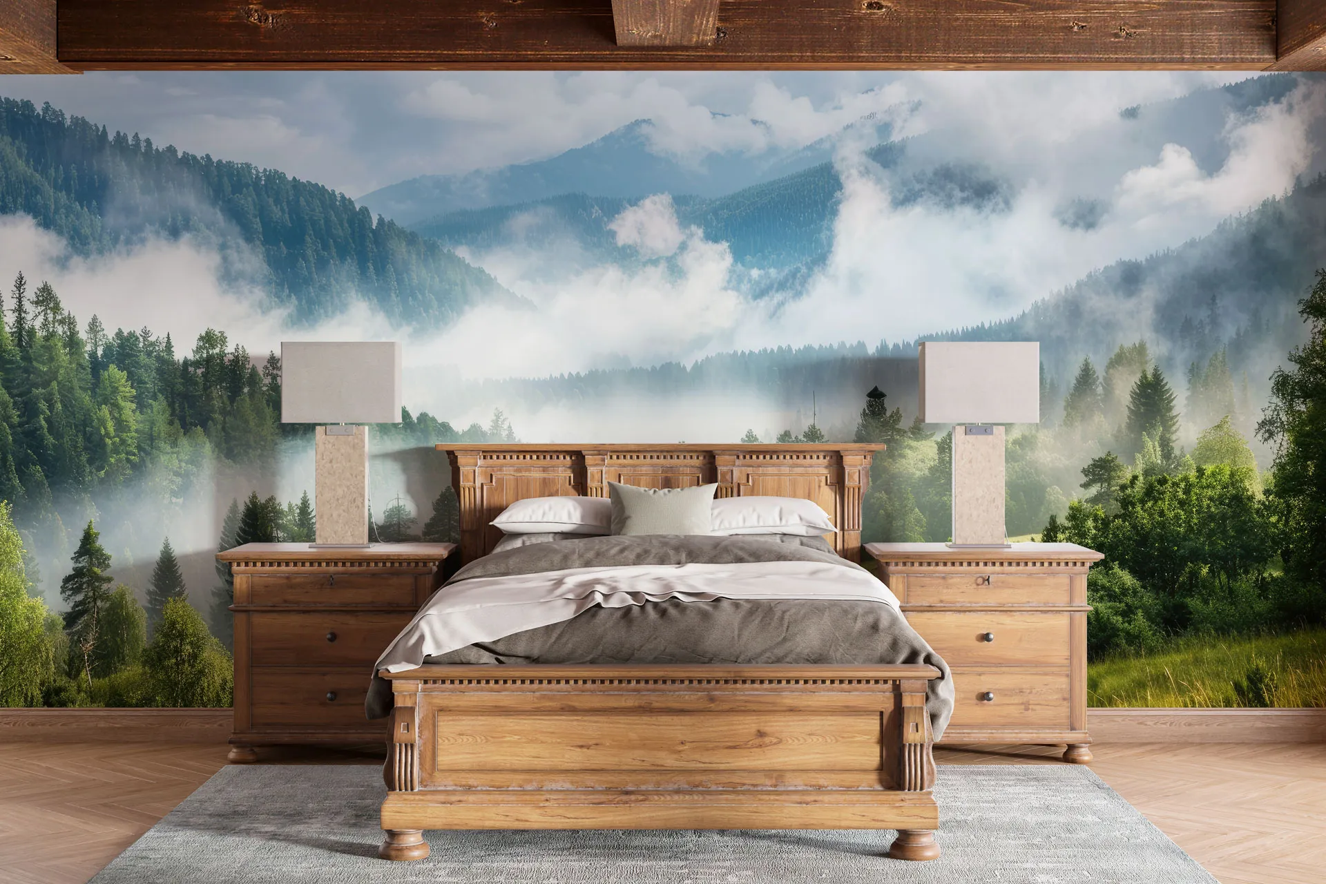 Фотошпалери туман у горах