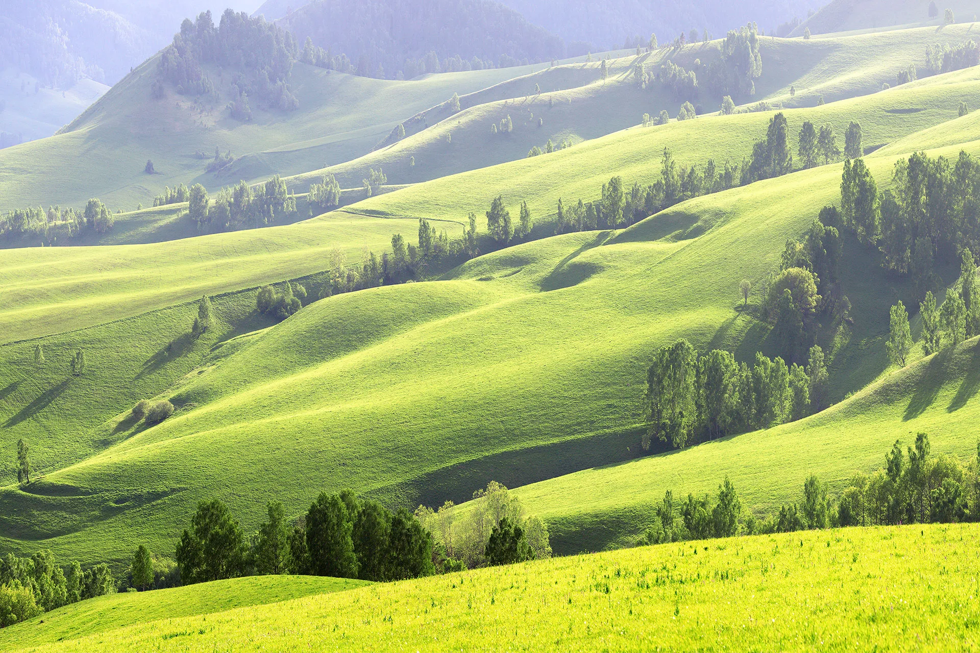 Фотошпалери панорама гірської долини