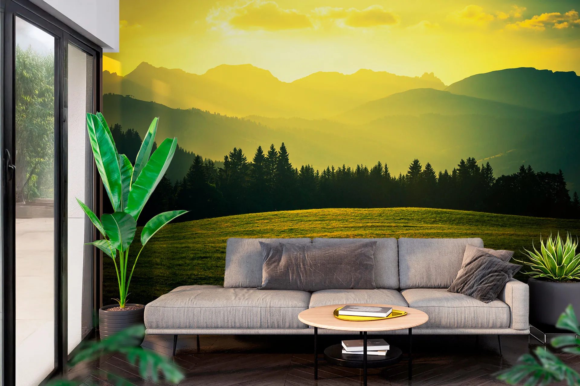 Фотошпалери золотий захід сонця