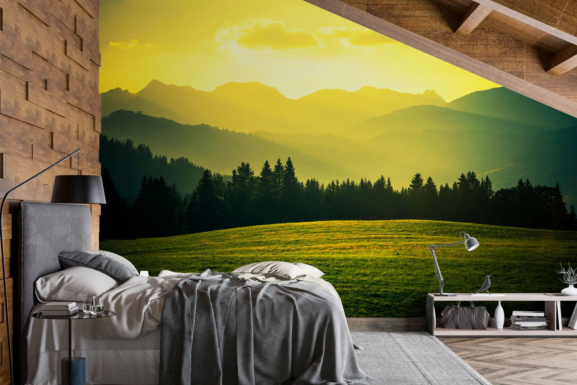 Фотошпалери золотий захід сонця