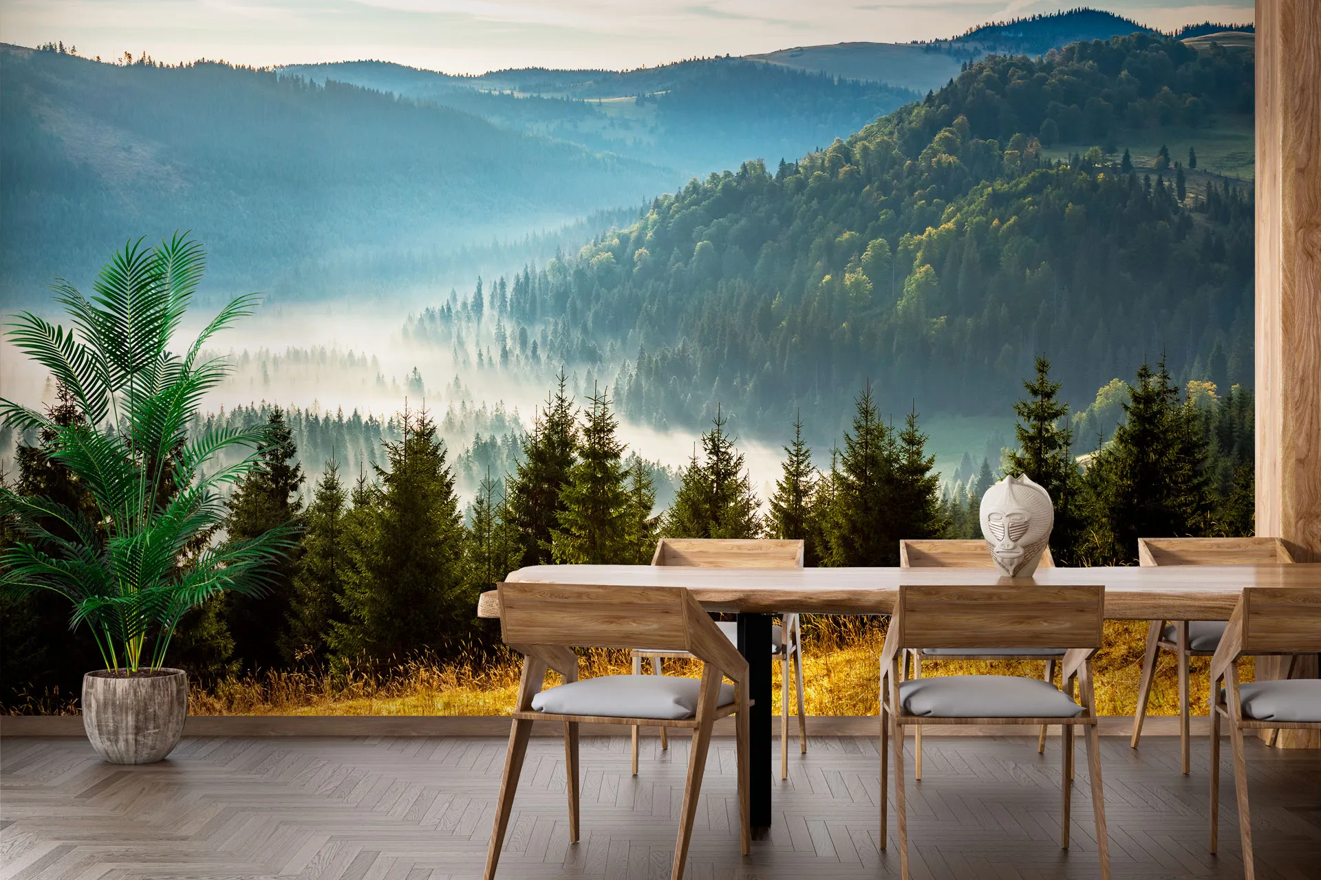 Фотошпалери туман у долині