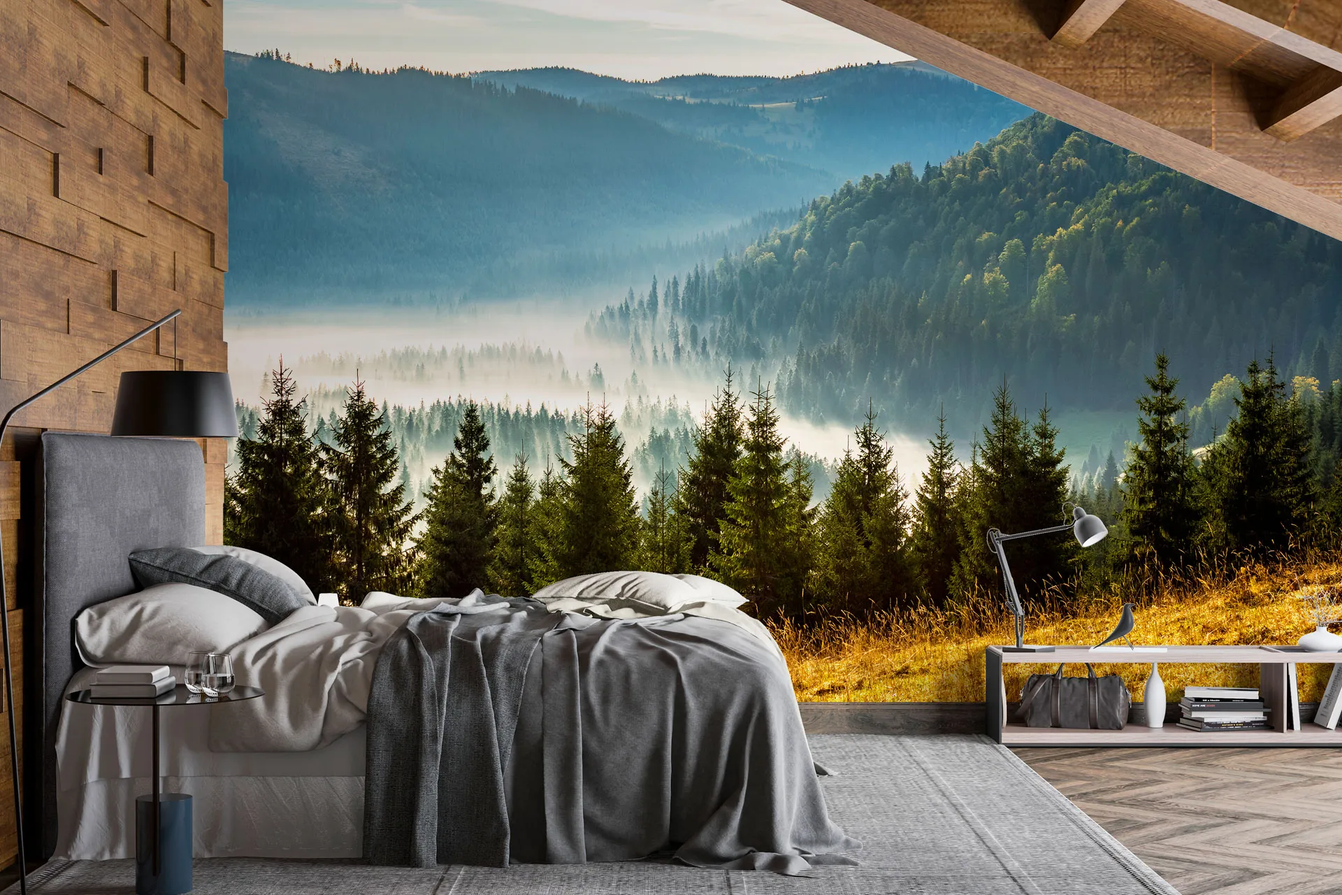 Фотошпалери туман у долині