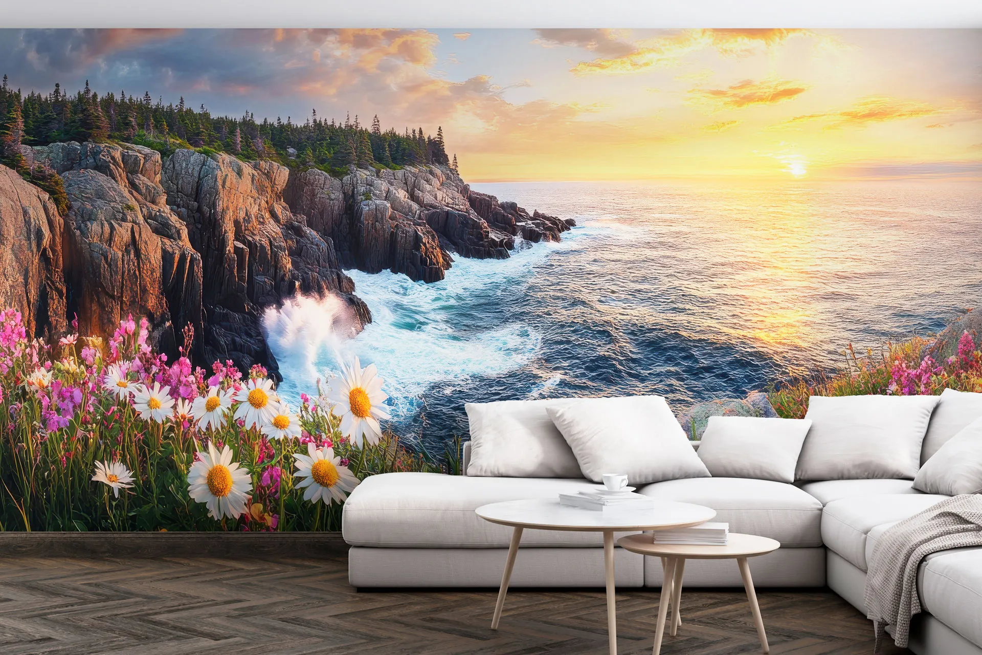 Фотошпалери гірський захід сонця