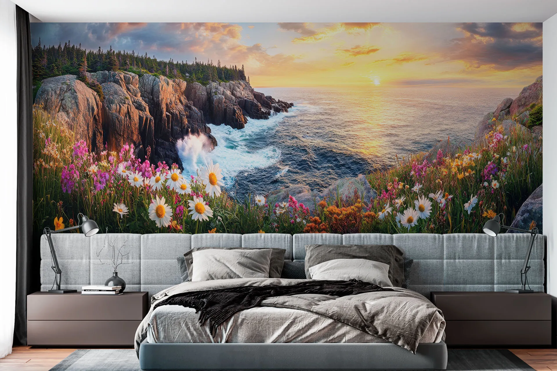 Фотошпалери гірський захід сонця