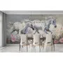 Фотошпалери текстурний малюнок білих коней.