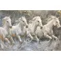 Фотошпалери структурна картина акрилом -четвірка білих коней, що біжать