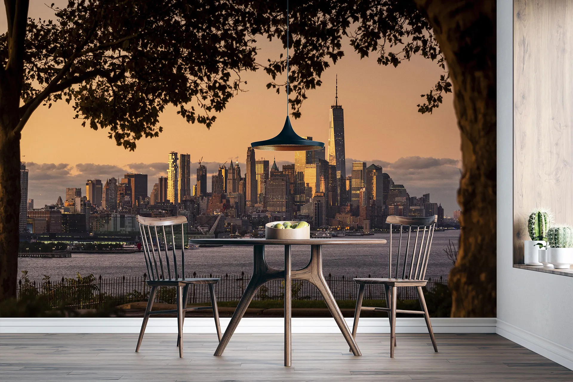 Фотошпалери прекрасний вечірній вид на мегаполіс.