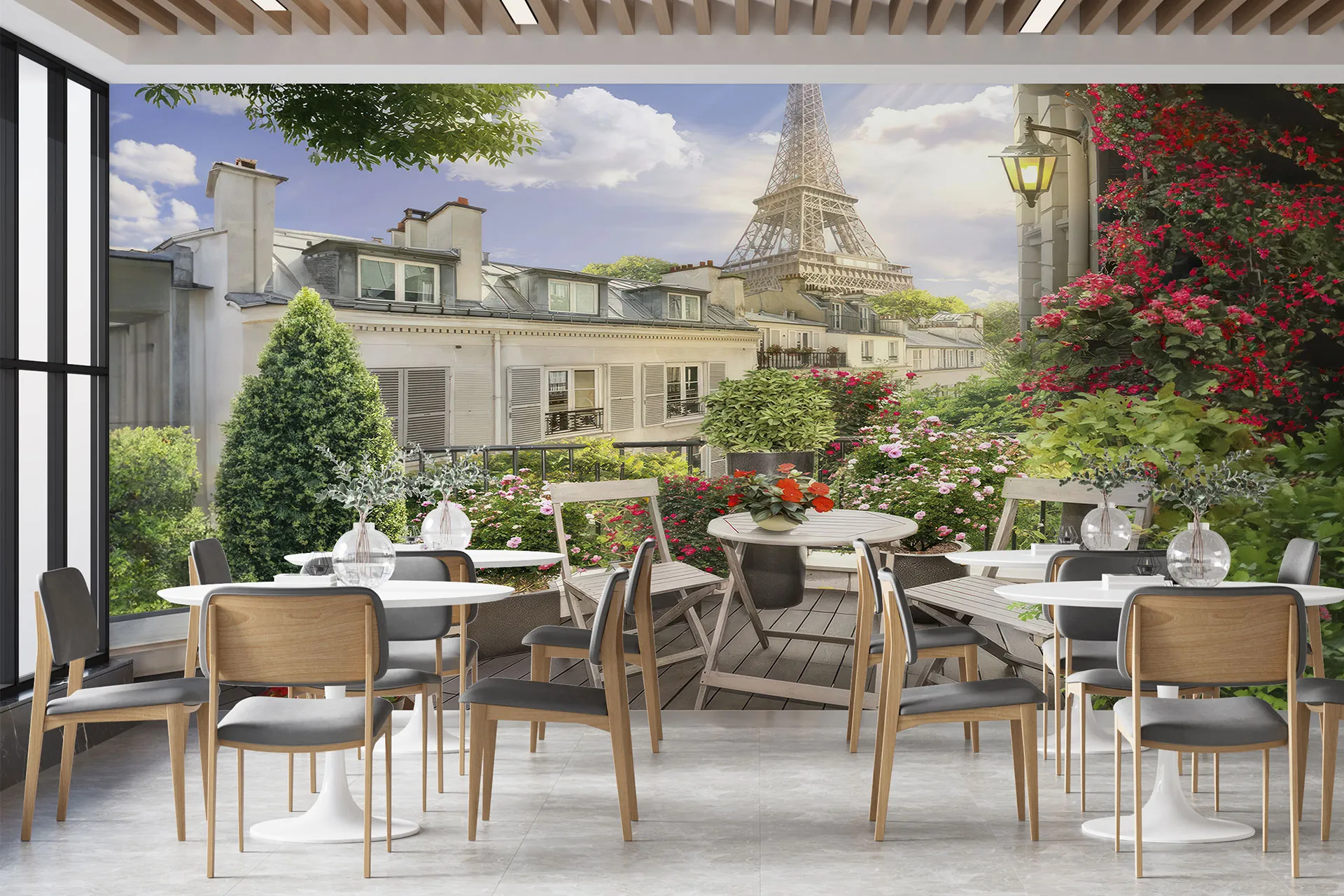 Фотошпалери прекрасний вид на Ейфелеву вежу.