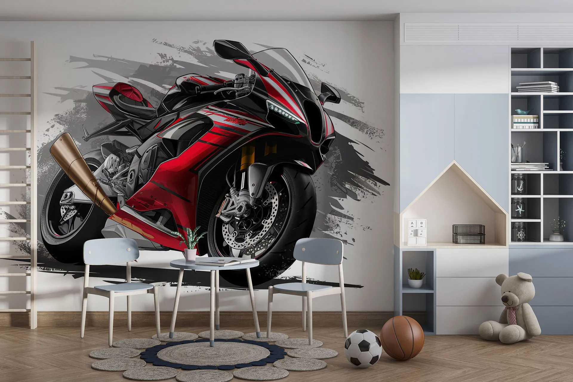 Фотошпалери червоний байк.