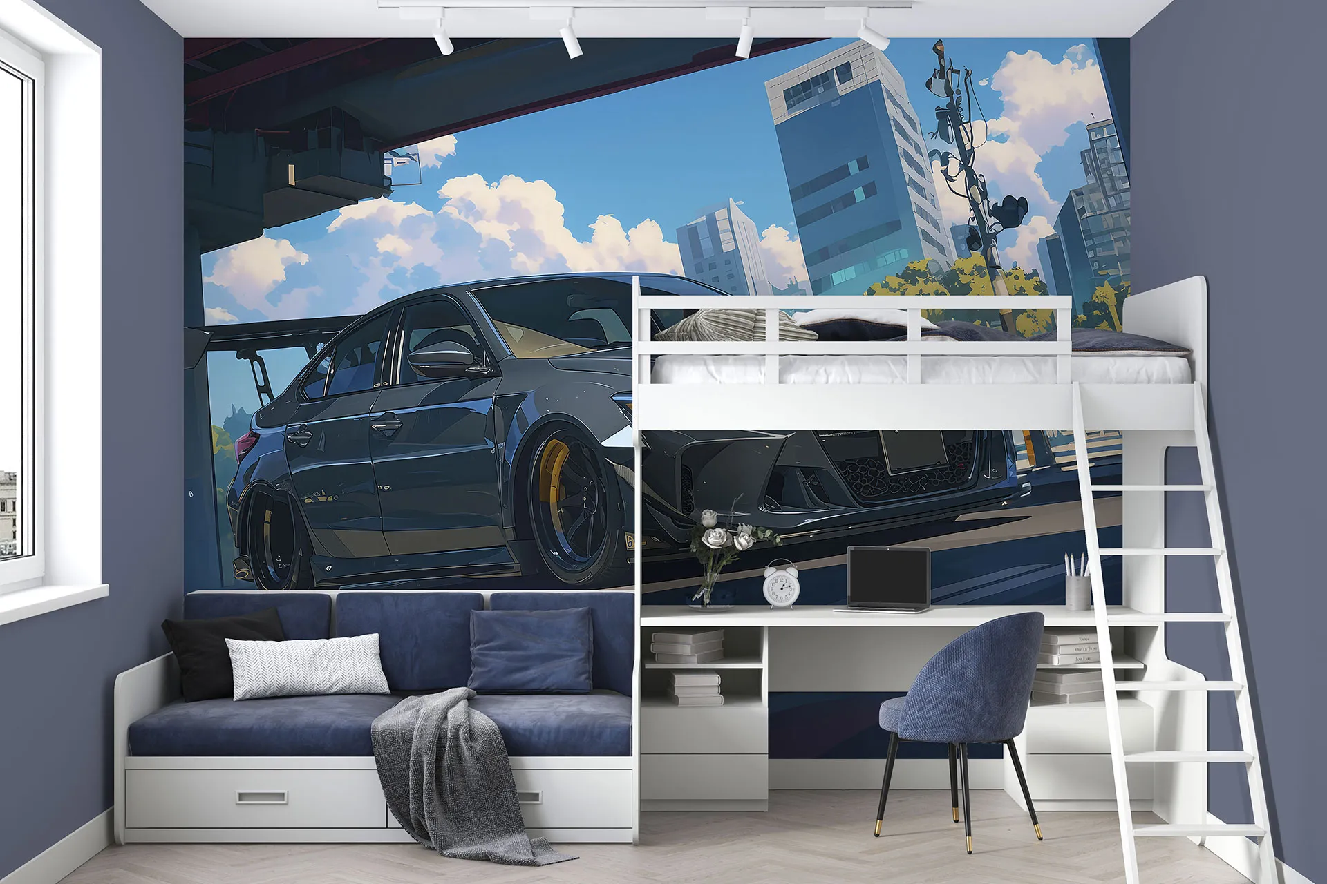 Фотошпалери шикарна сіра машина.