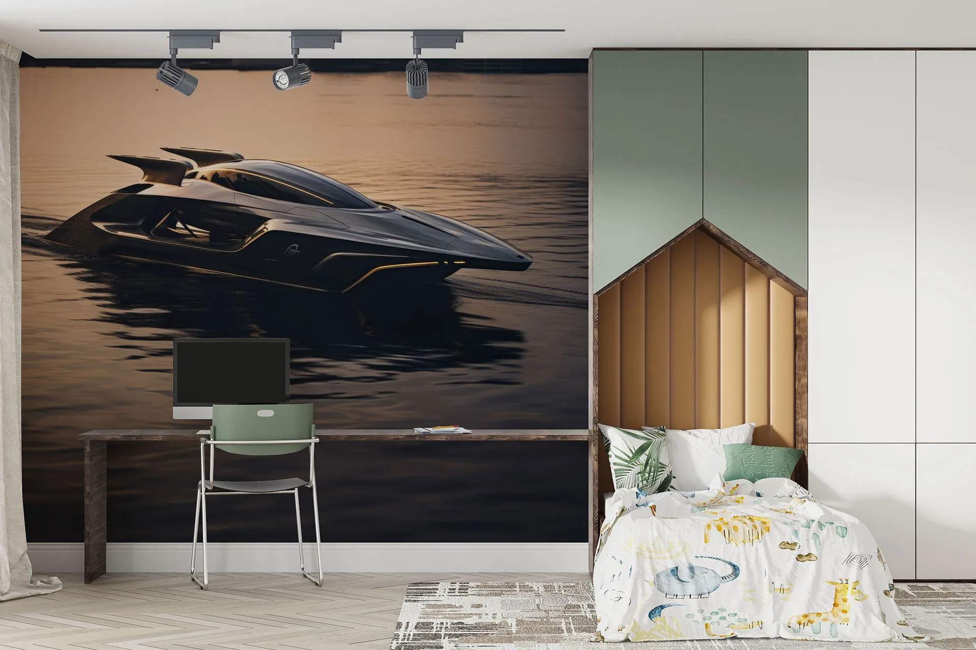 Фотошпалери футуристичний катер.