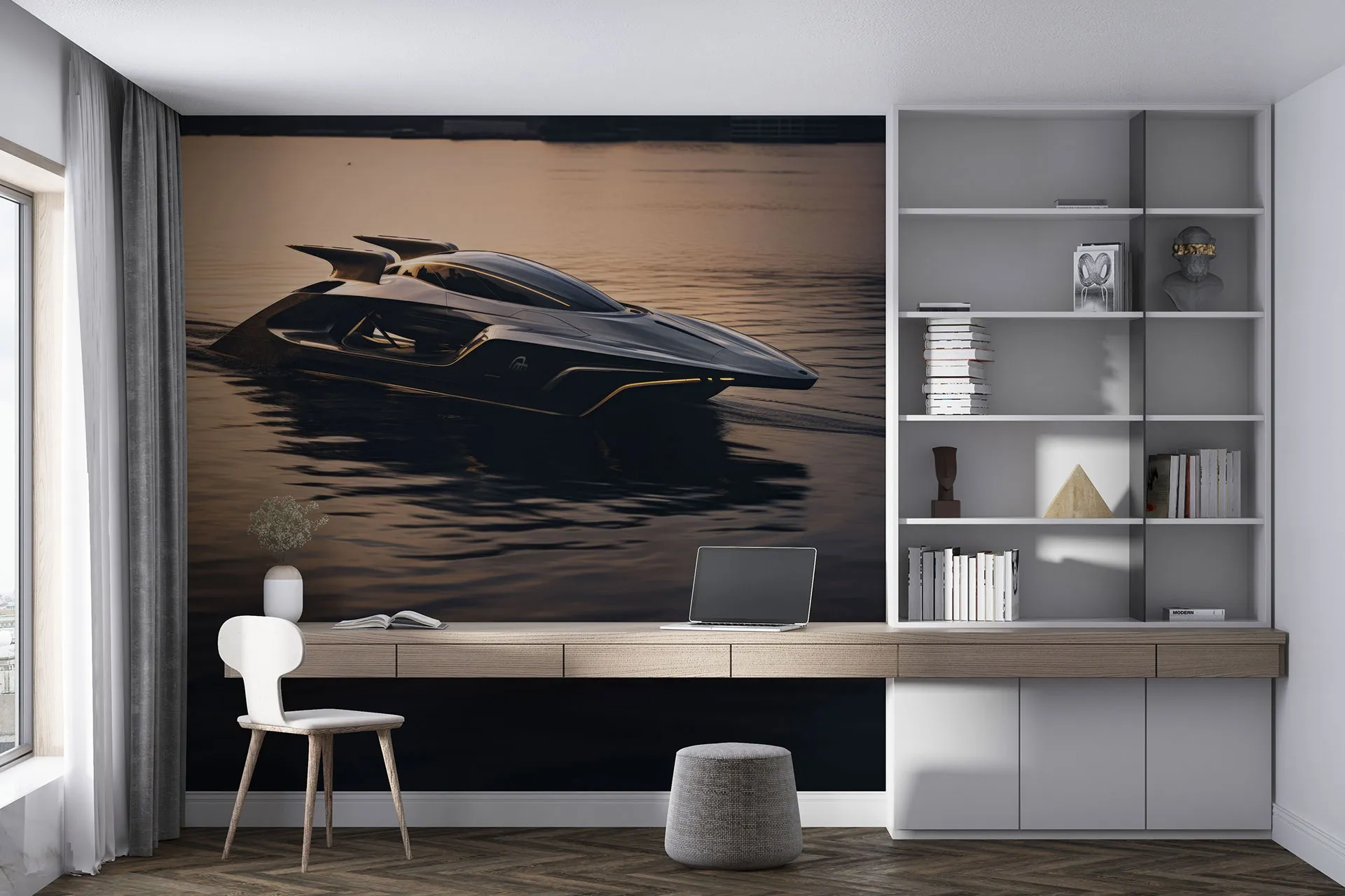 Фотошпалери футуристичний катер.