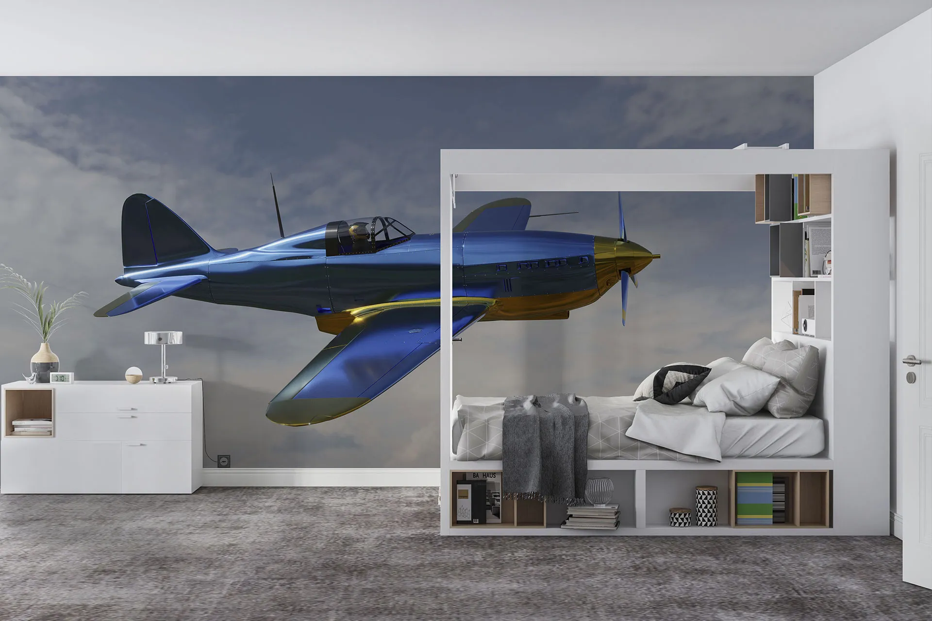 Фотошпалери синій спортивний літак.